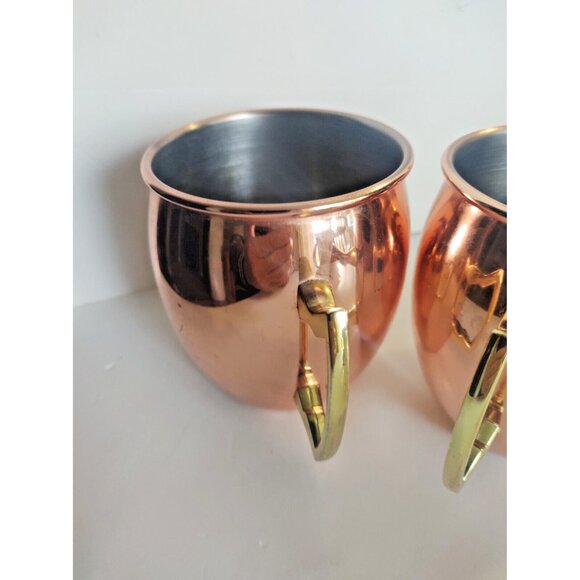 Eco One by Silver One Intl. Moscow Mule Mugs(2) Copper/Silver Brass Handles - Picture 11 of 12